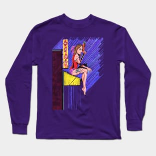 Comic Girl Cyberpunk Manga Aesthetic Long Sleeve T-Shirt